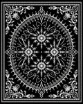 Black White Floral Snowflake Mandala Rug