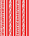Red White Stripe Organic Border Rug