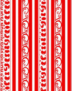 Red White Stripe Organic Border Rug