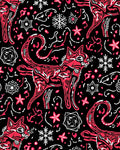 Pink Feline Snowflake Whimsy Rug