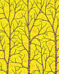 Vibrant Yellow Purple Tree Garland Rug