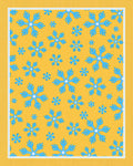 Blue Snowflake Scatter Yellow Background Rug
