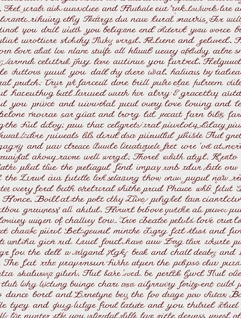 Crimson Script Love Script Calligraphy Rug