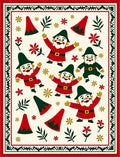 Cheerful Gnomes Red And Green Festive Rug