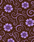 Brown Lavender Floral Swirl Rug