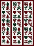 Maroon Forest Icons Stripe Rug