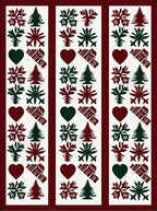 Maroon Forest Icons Stripe Rug