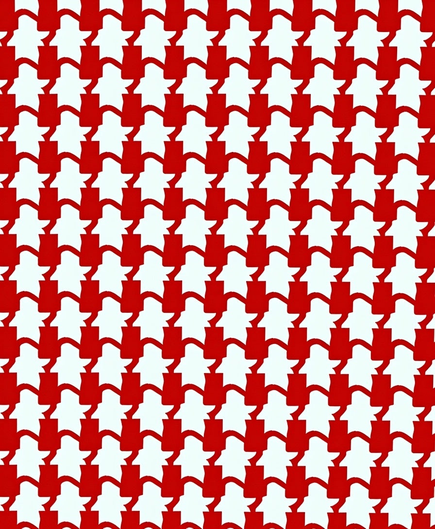 Classic Red Houndstooth Checkered Rug