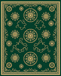Emerald Gold Floral Medallion Ornament Rug