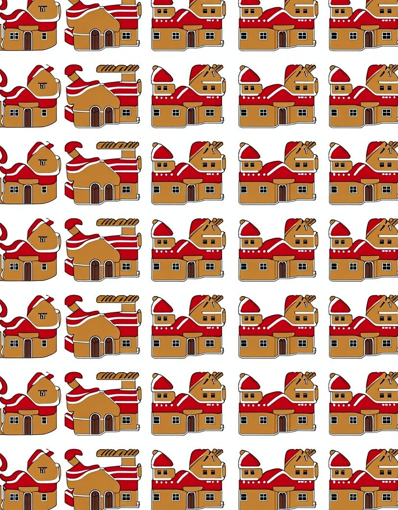 Gingerbread House Village Red Roof Rug