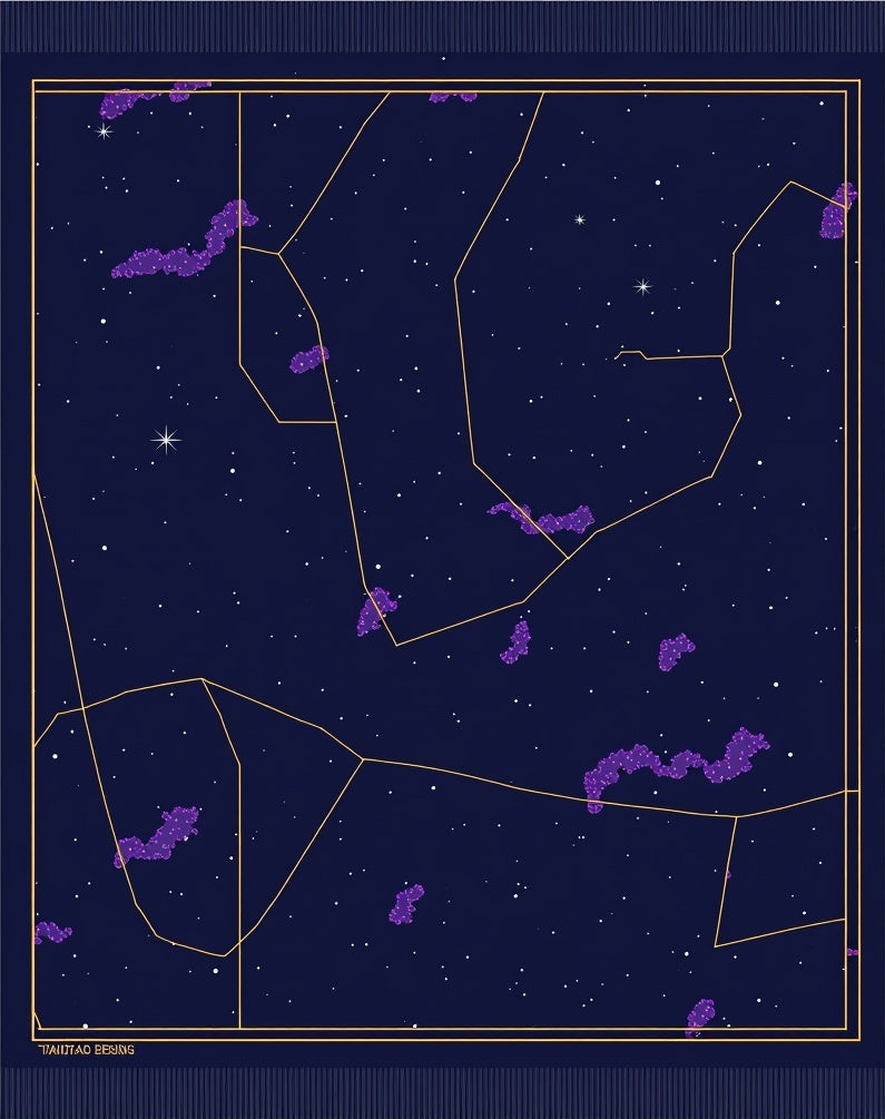 Cosmic Starry Purple Nebula Geometric Rug