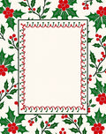 Festive Red Green Holly Berry Border Rug