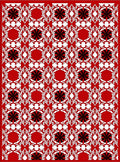 Red White Black Geometric Starburst Layout Rug
