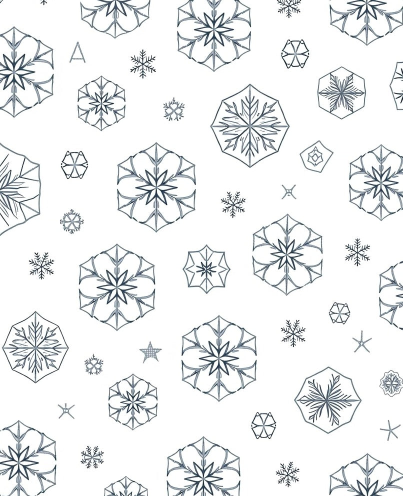 Winter White Blue Snowflakes Rug