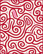 Crimson Swirl Abstract With Pink Accents Rug