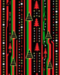 Red Green Black Festive Tree Stripes Rug