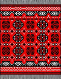 Red Black Geometric Medallion Rug