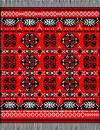 Red Black Geometric Medallion Rug