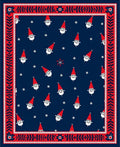 Navy Red Santa Claus Snowflakes Border Rug