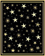 Golden Starry Night Celestial Graphic Rug