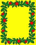 Crimson Leafy Branch Border Rug