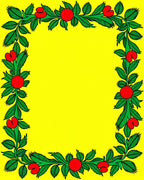 Crimson Leafy Branch Border Rug