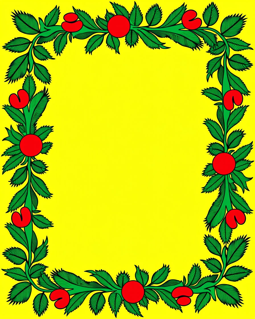 Crimson Leafy Branch Border Rug