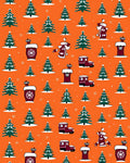 Festive Evergreen Trees Truck Motif Rug