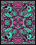 Psychedelic Pink Teal Eye Mandala Rug