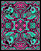 Psychedelic Pink Teal Eye Mandala Rug