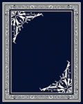 Deep Blue White Celtic Knot Border Rug