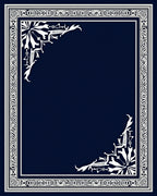 Deep Blue White Celtic Knot Border Rug