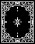 Ornate White Floral Border Square Rug