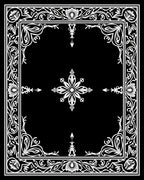 Ornate White Floral Border Square Rug
