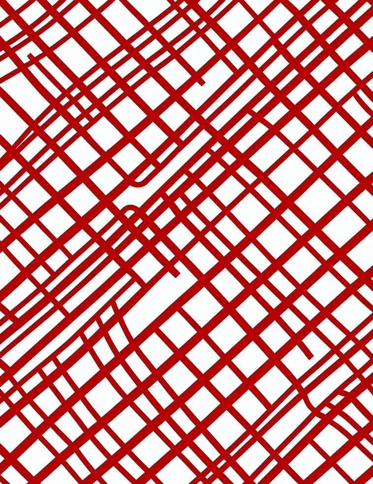 Crimson Linear Intersection Rug