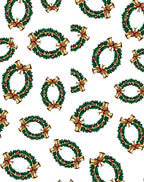 Festive Green Wreath Golden Bow Rug