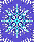 Purple Aqua Ice Floral Medallion Rug
