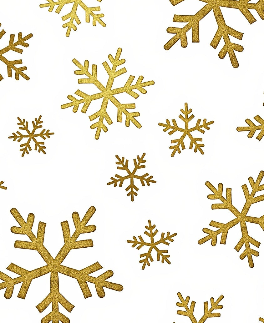 Gold Snowflakes Scatter Rug