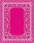 Vibrant Pink Floral Scroll Frame Rug
