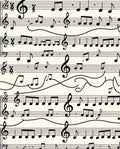 Black Musical Notes Staff Rug