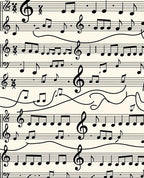 Black Musical Notes Staff Rug