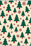 Festive Green Christmas Tree Snowflakes Rug