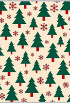 Festive Green Christmas Tree Snowflakes Rug