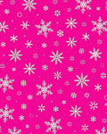 Bright Pink White Snowflake Scatter Rug