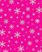 Bright Pink White Snowflake Scatter Rug