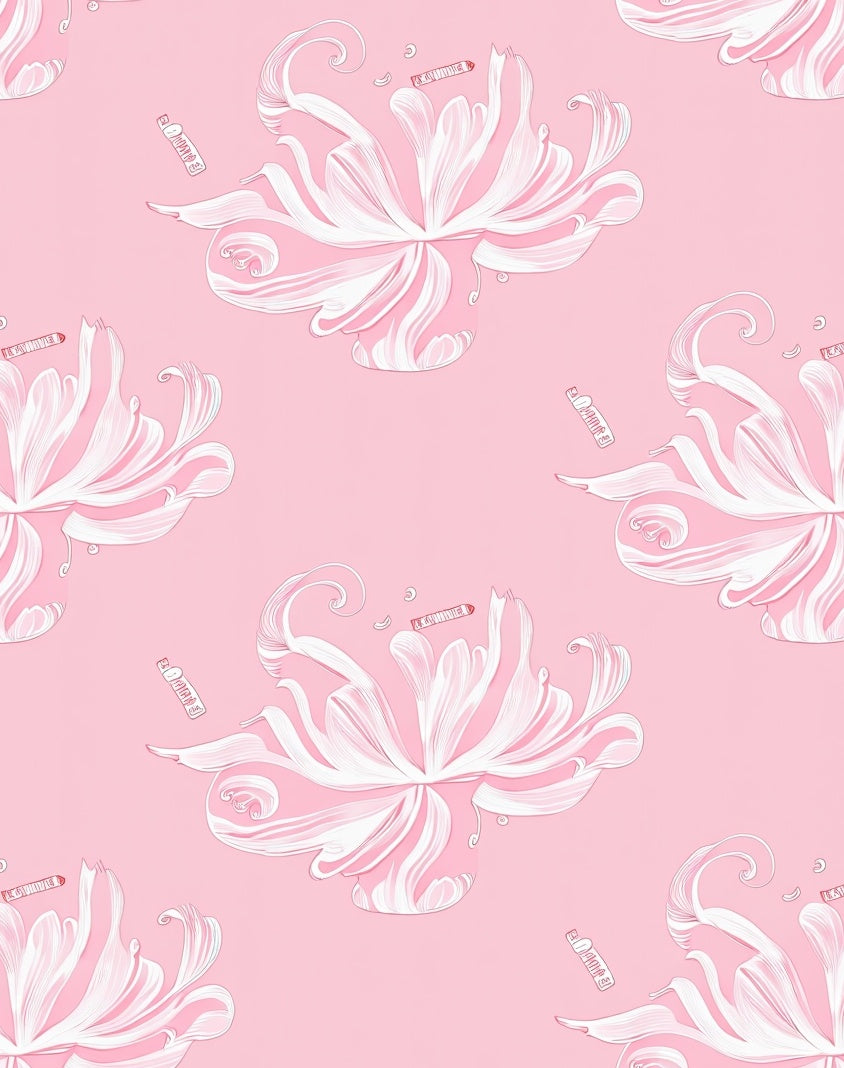 Pink Lily Swirls with Lipstick Accents Rug