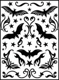 Spooky Black Bat Stars Swirls Harmony Rug