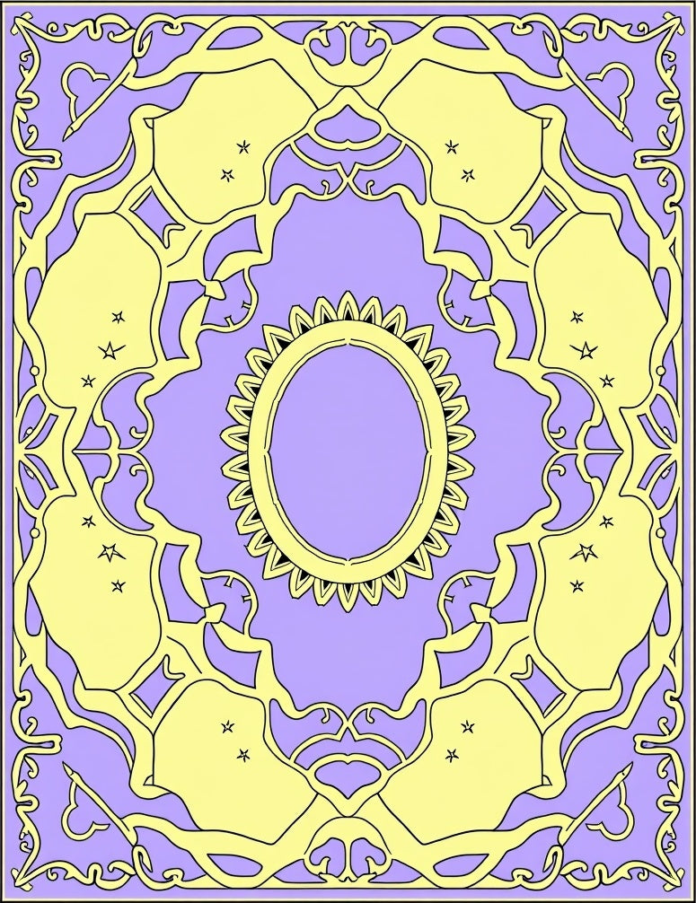 Lilac Golden Organic Sunburst Rug