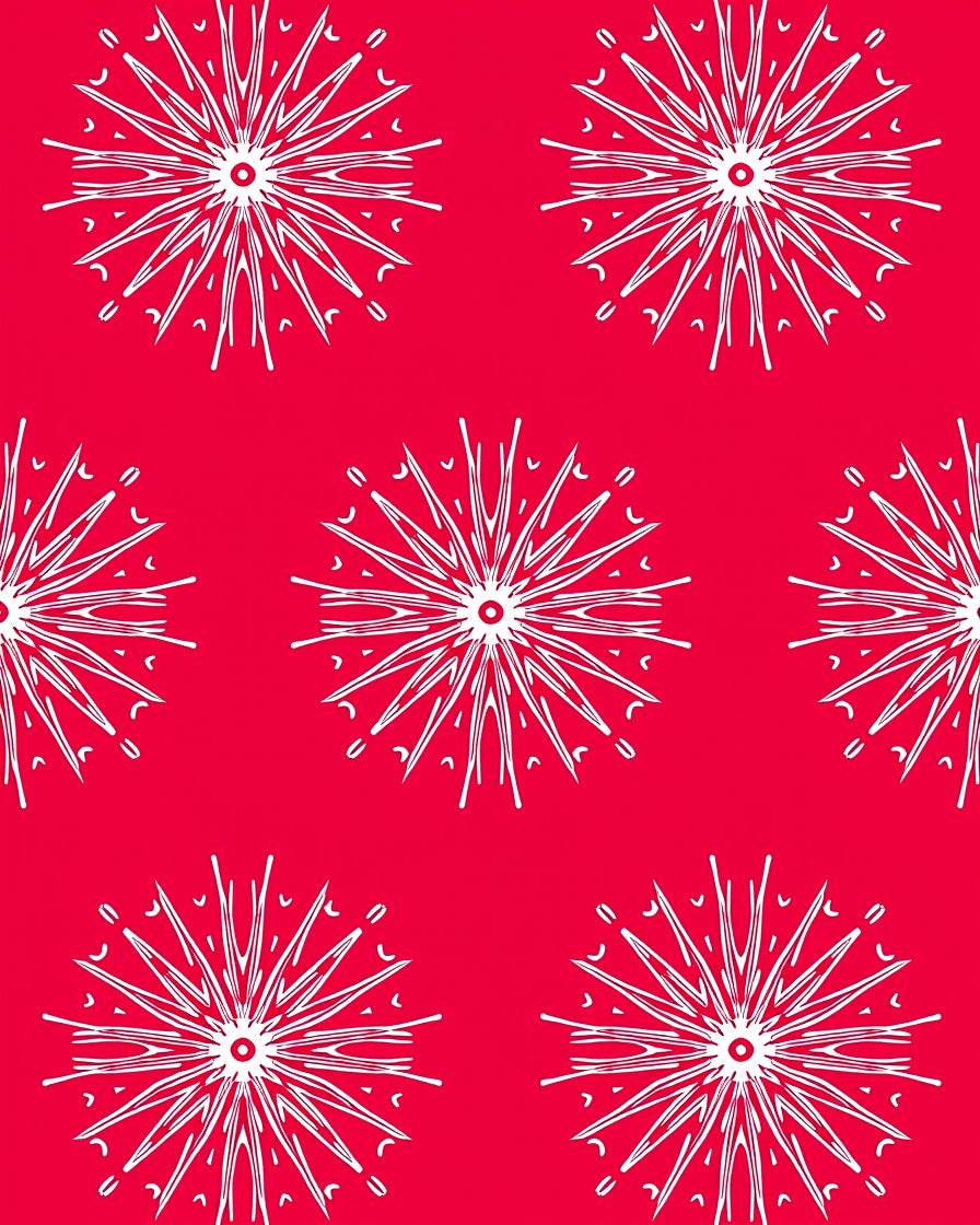Vibrant Red Starburst Medallion Rug