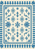 Blue Snowflake Medallion Cream Area Rug
